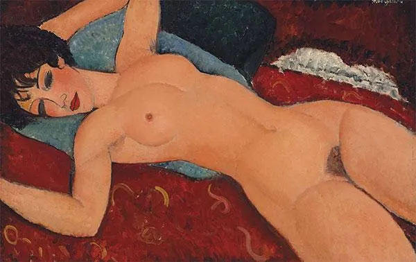 Red Nude On A Cushion
